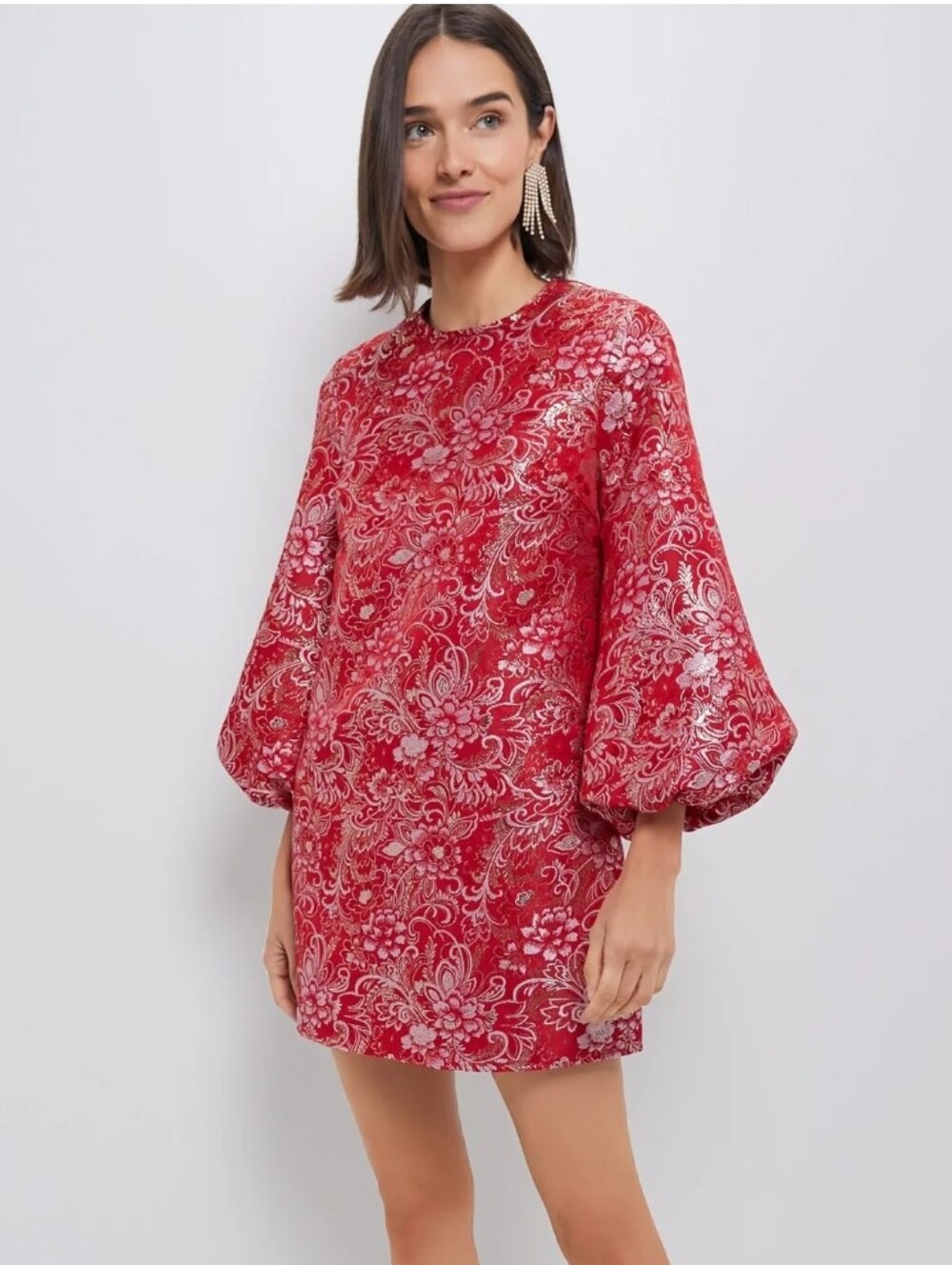 Tuckernuck Hyacinth House Red & Pink Jacquard Janie Mini Dress XL NWOT